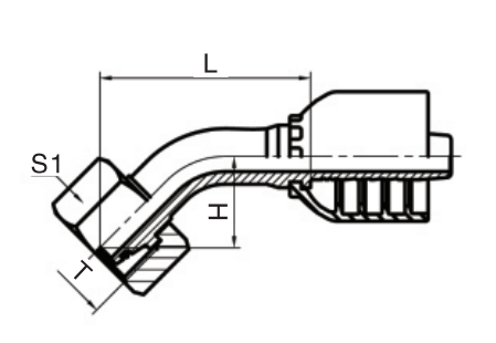 45°弯公制内螺纹24°锥带O型圈重系列