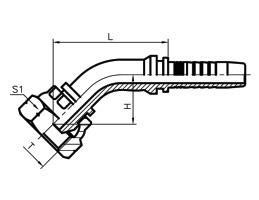 45°弯英管内螺纹60°外锥面