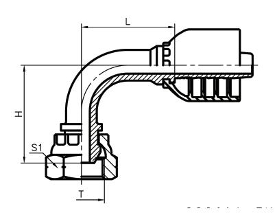 90°弯英管内螺纹60°外锥面