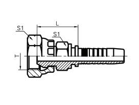 英管内螺纹60°外锥面双六角