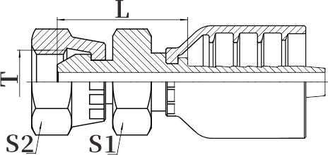 公制内螺纹60°锥面双六角