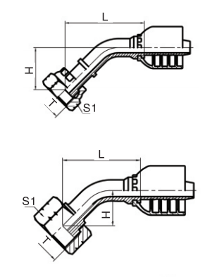 45° 美制ORFS内螺纹平面