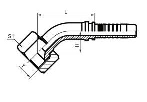 45°国标公制内螺纹74°内锥面